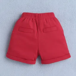 Bumzee Boys White & Red Full Sleeves Shirt Waistcoat & Short Set With Applique Bow image 5