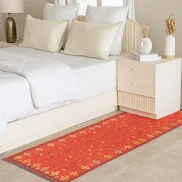 THEGASBH Maroon Traditional Handmade Cotton Carpet-image-43