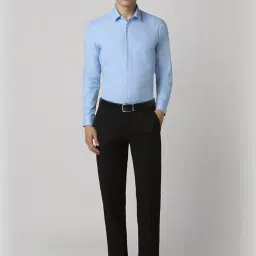 Peter England Blue Slim Fit Texture Shirt image 5