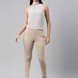 Go Colors! Beige Mid Rise Pants image 5