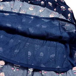 Bella Moda Kids Navy Cotton Floral Print Full Sleeves Dress image 5