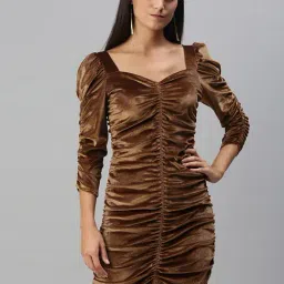 KASSUALLY Brown Printed Bodycon Dress-picture-18