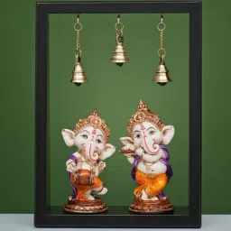 Ekaa Handicrafts Gold Brass Musical Ganesha Playing Instruments-image-0