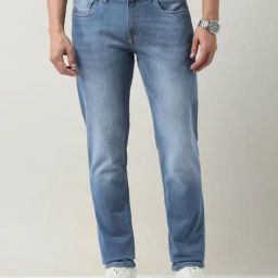 Ad By Arvind Blue Cotton Slim Fit Jeans-picture-18