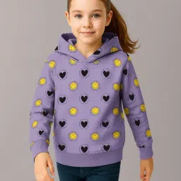 HELLCAT Girls Mint Green & Lavender Printed Hoodie - Pack of 2 image 2