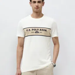 U.S. Polo Assn. White Cotton Regular Fit Logo Printed T-Shirt-picture-21