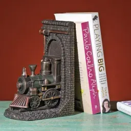 Ekaa Handicrafts Multicolour Bonded Bronze Decorative Bookend Steam Locomotive image 4