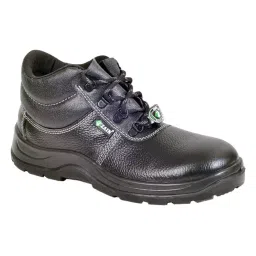 Zain Safety Economical Steel Toe Safety Shoes PU Single Density High Ankle Black Buff Barton Genuine Leather Size UK7, RIDER-picture-40