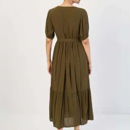 Femmella Green Regular Fit Dress image 2