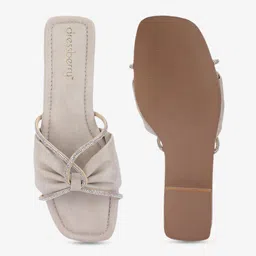 DressBerry Women Printed Open Toe Flats with Bows image 5