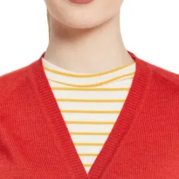 Monte Carlo Red Wool Open Front Cardigan image 5