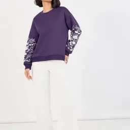 Styli Purple Floral Sweatshirt image 4
