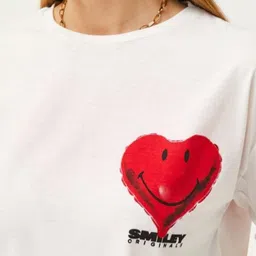 Olalook Women Printed High Neck Applique T-shirt image 2