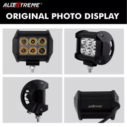 AllExtreme EX6LD2F Waterproof 6 LED Fog Light Combo Beam Waterproof Heavy Duty Work Lamp for Motorcycle Bike Car and SUV (18W, White & Yellow, 2 PCS) image 2