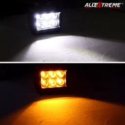 AllExtreme EX6LD2F Waterproof 6 LED Fog Light Combo Beam Waterproof Heavy Duty Work Lamp for Motorcycle Bike Car and SUV (18W, White & Yellow, 2 PCS) image 4