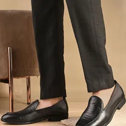 Valentino Men Textured Leather Formal Slip On-picture-41