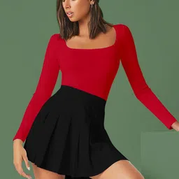 Maheshvi Women Square Neck Long Sleeves Fitted Top-picture-28