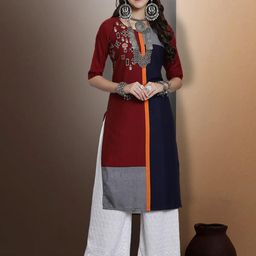 Ethnic basket Women Maroon Kurtas-picture-30