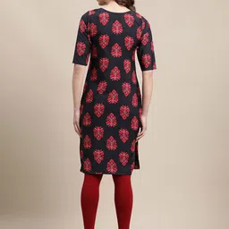 7Threads Women Pack Of 6 Ethnic Motifs Printed Floral Crepe Kurta image 4