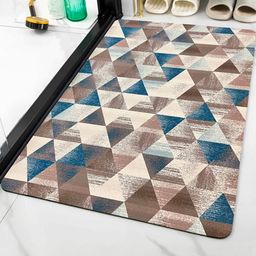 IVAZA Brown & Beige Geometric Patterned 120 GSM Bathmat-picture-33