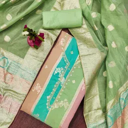 KALINI Embroidered Unstitched Dress Material image 2