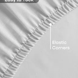 SleepyCat Grey 200 TC Cotton Queen Fitted Bedsheet with 2 Pillow Covers 1.90 m x 1.52 m image 3