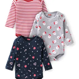 Babyhug Cotton Knit Full Sleeves Onesie Stripes Design - Multicolour-picture-23