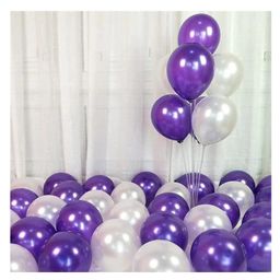 Bubble Trouble Metallic Latex Balloons With Ribbons Pack of 53 - White Purple-picture-16