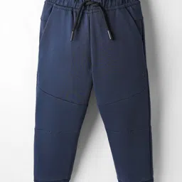Doreme Knit Fleece & Woollen Solid Colour Pant With Cut & Sew Design - Navy Blue-picture-14
