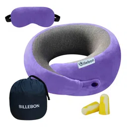 Billebon Premium Lavendar Elongated Contour Memory Foam Neck Pillow-picture-12