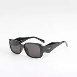 Ted Smith Unisex Black Lens & Black Rectangle Sunglasses with image 2