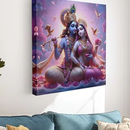 Myntra Elegant Homes Purple & Gold-Toned 1 Piece Canvas Religious Wall Paintings-picture-20