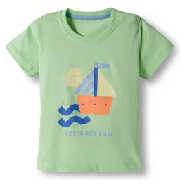 Dapper Dudes Full Sleeves Gingham Checked Shirt With Boat At Sea Printed Tee - Blue image 2