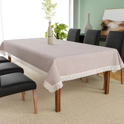 Kuber Industries Beige & White Waterproof 6-Seater Rectangle Table Cover-picture-16