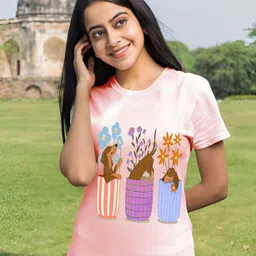 kintu parantu Women Graphic Printed Round Neck T-shirt-image-38