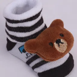 Cute Walk by Babyhug Socks With Animal Applique - Brown image 3