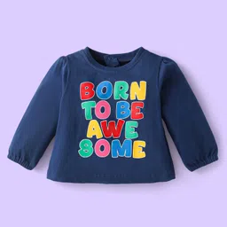 Babyhug Cotton Knit Full Sleeves T-Shirt with Text Print Pack of 5 - Multicolor image 4