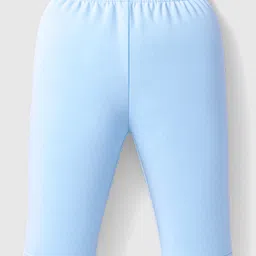 I Bears Interlock Knit Full Sleeves T-Shirt & Pant Set With Cap Mittens & Bib - Light Blue image 5