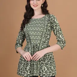 Kinjo Floral Printed Regular sleeves Cotton Top image 2