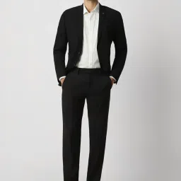 Van Heusen Black Slim Fit Texture Trousers image 5