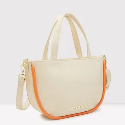 Caprese Cream Solid Medium Handbag image 5