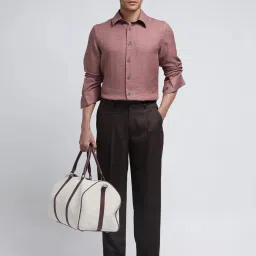 Rare Rabbit Brown Relaxed Fit Solid Trousers image 5