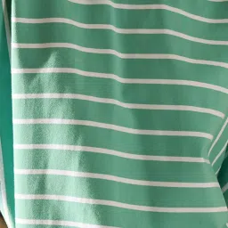 KASSUALLY White & Green Cotton Striped Top image 5