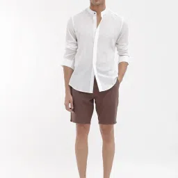 Rare Rabbit Brown Regular Fit Solid Shorts image 5