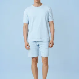 Rare Rabbit Blue Regular Fit Solid T-Shirt image 5