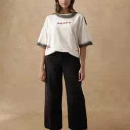 RAREISM Off White Cotton Printed Short Sleeves T-Shirt image 5