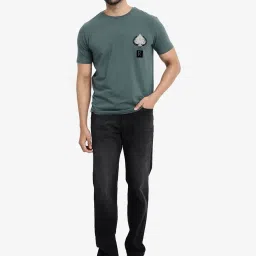Rare Rabbit Teal Regular Fit Graphic T-Shirt image 5