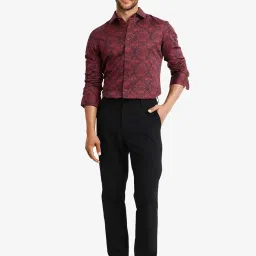 Rare Rabbit Maroon Regular Fit Printed Shirt image 5