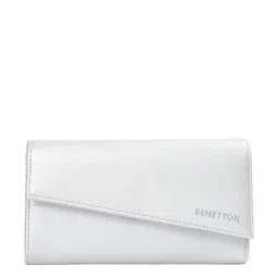 United Colors of Benetton Elyna Metallic Silver Solid Tri-Fold Wallet-picture-35