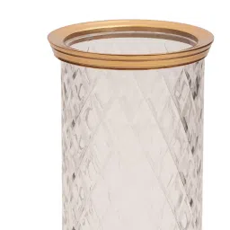 Pure Home and Living Gold Cylindrical Glass Candle Holder image 5